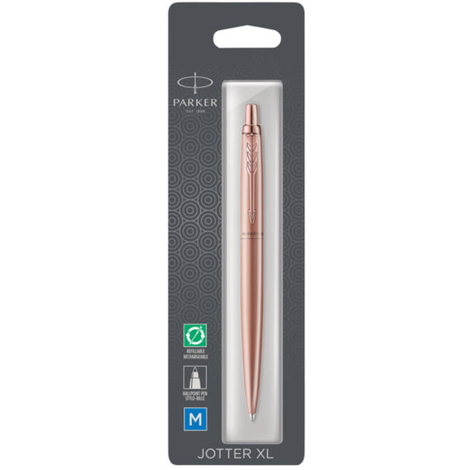 Balpen Parker Jotter XL Monochrome pink gold medium blister à 1 stuk