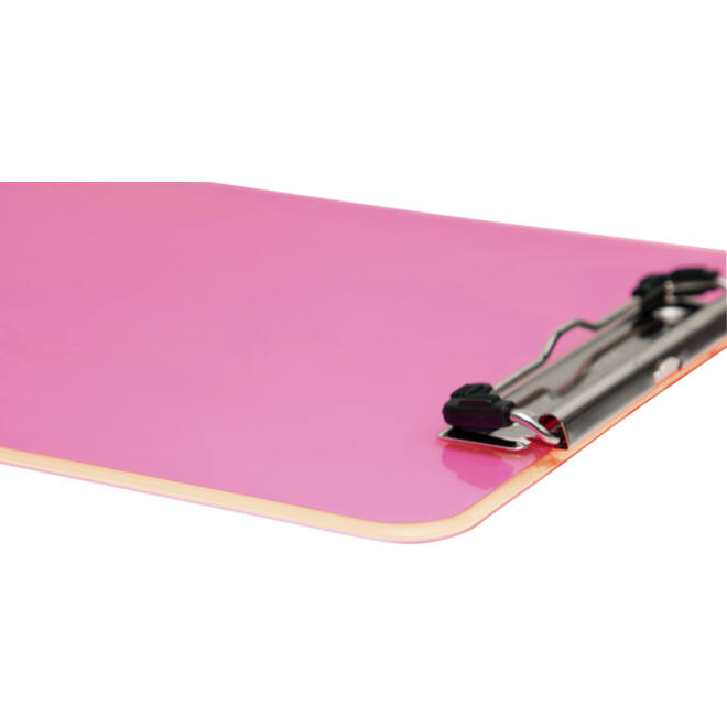 Klembord MAUL A4 staand transparant PS neon roze