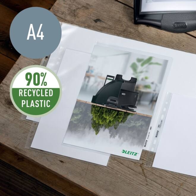 Insteekmap L-model Leitz Recycle A4 0.10mm PP transparant 25 stuks