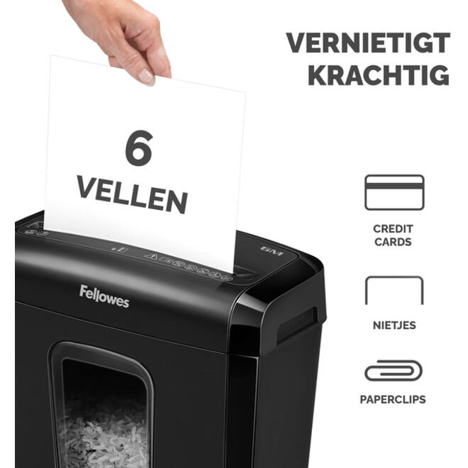 Papiervernietiger Fellowes Powershred 6M snippers 4x12mm