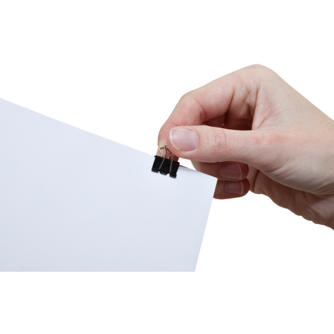 Papierklem MAUL 215 foldback 16mm capaciteit 5mm zwart 12 stuks