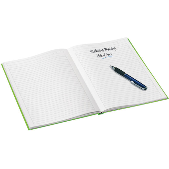 Notitieboek Leitz WOW A4 160blz 90gr lijn groen