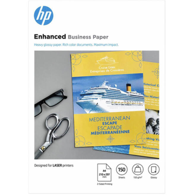 Fotopapier laser HP CG965A 150gr A4 glans wit 150vel