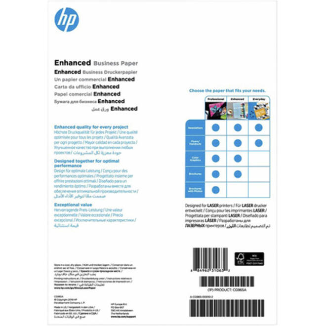 Fotopapier laser HP CG965A 150gr A4 glans wit 150vel