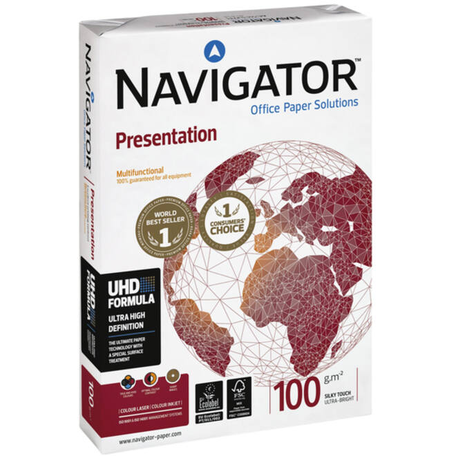 Kopieerpapier Navigator Presentation A4 100gr wit 500vel