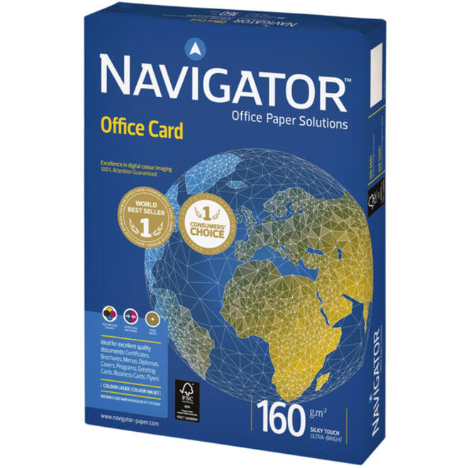 Kopieerpapier Navigator Office Card A4 160gr wit 250vel