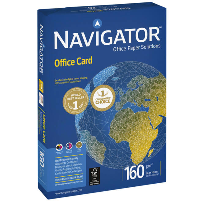 Kopieerpapier Navigator Office Card A4 160gr wit 250vel