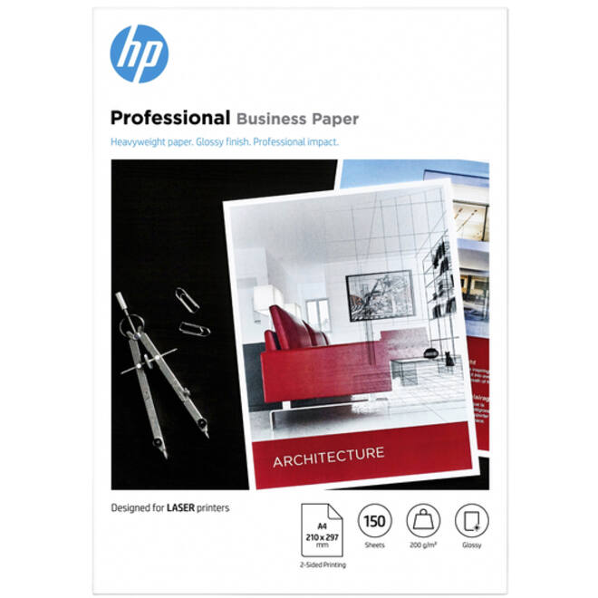 Fotopapier laser HP 7MV83A 200gr A4 glans wit 150vel
