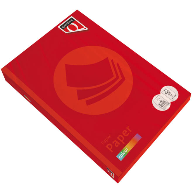 Kopieerpapier Quantore Colour A4 80gr felrood 500 vel