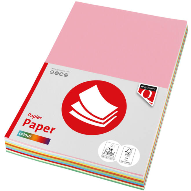 Kopieerpapier Quantore Colour A4 80gr 10kleuren x25vel 250vel