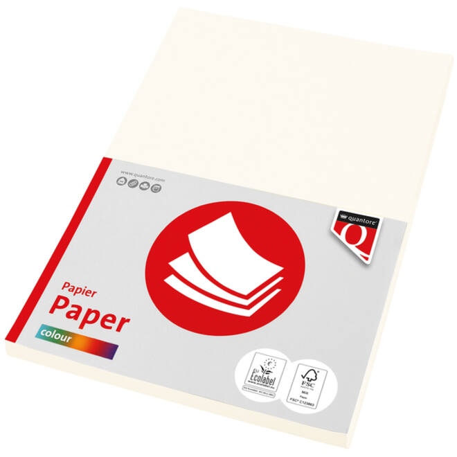 Kopieerpapier Quantore Colour A4 80gr roomwit 100vel
