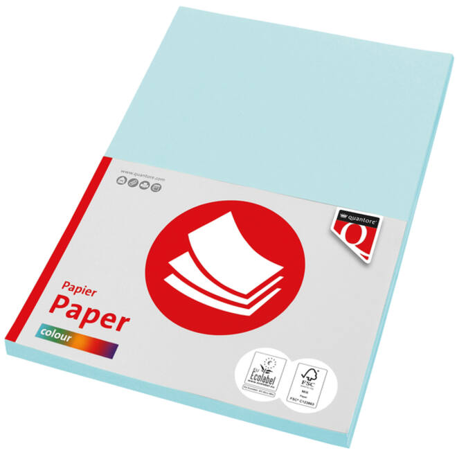 Kopieerpapier Quantore Colour A4 80gr lichtblauw 100vel