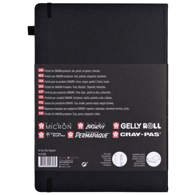 Schets-notitieboek Sakura A4 140gr 80vel zwart