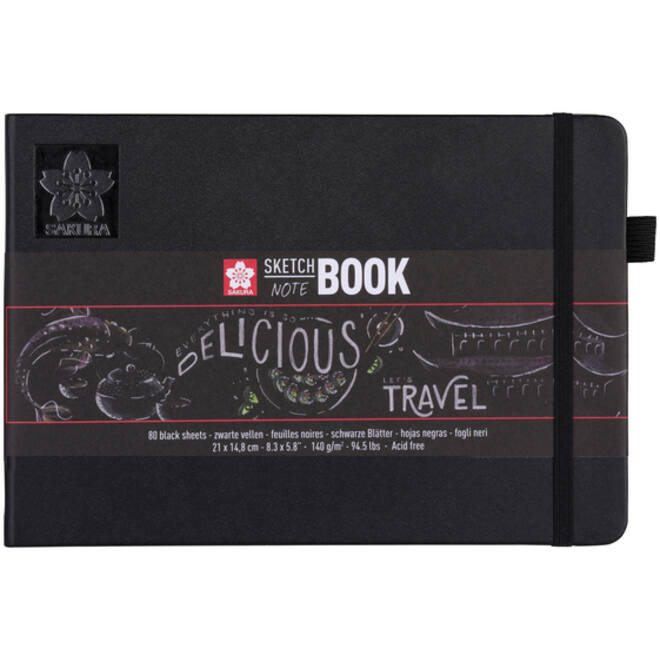 Schets-notitieboek Sakura A5 140gr 80vel zwart