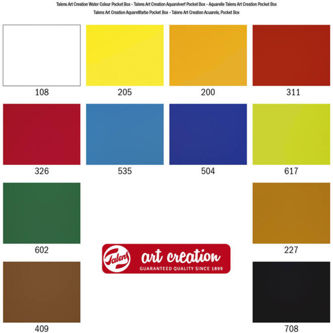 Talens Art Creation aquarel set 12 napjes met penseel