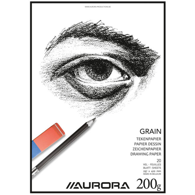 Tekenblok Aurora A3 20 vel 200 gram Grain papier