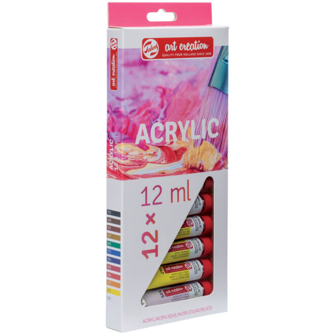 Acrylverf Talens Art Creation met stappenplan 12ml set à 12 kleuren