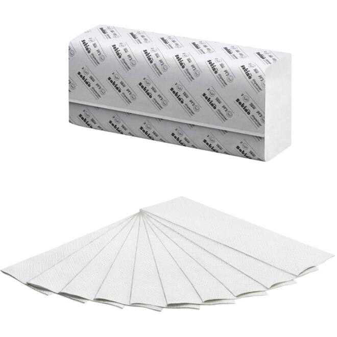 Handdoek Satino Prestige PT2 w-vouw 2-laags 20,6x32cm wit 276600
