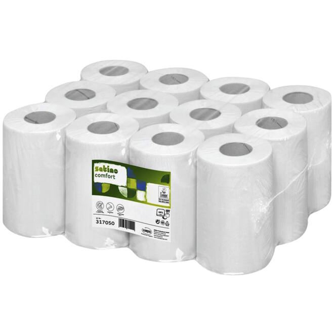 Poetspapier Satino Comfort CF1 centerfeed 1-laags 120m wit 317050