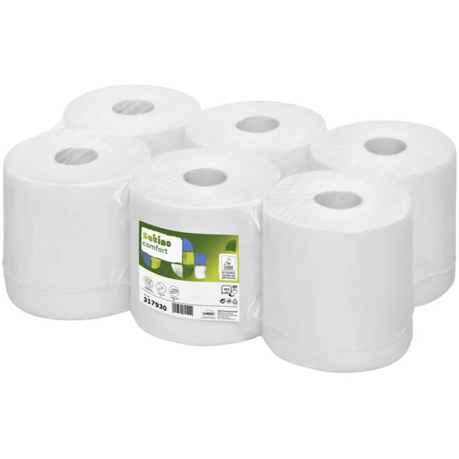 Poetspapier Satino Comfort CF1 centerfeed 1-laags 275m wit 317930