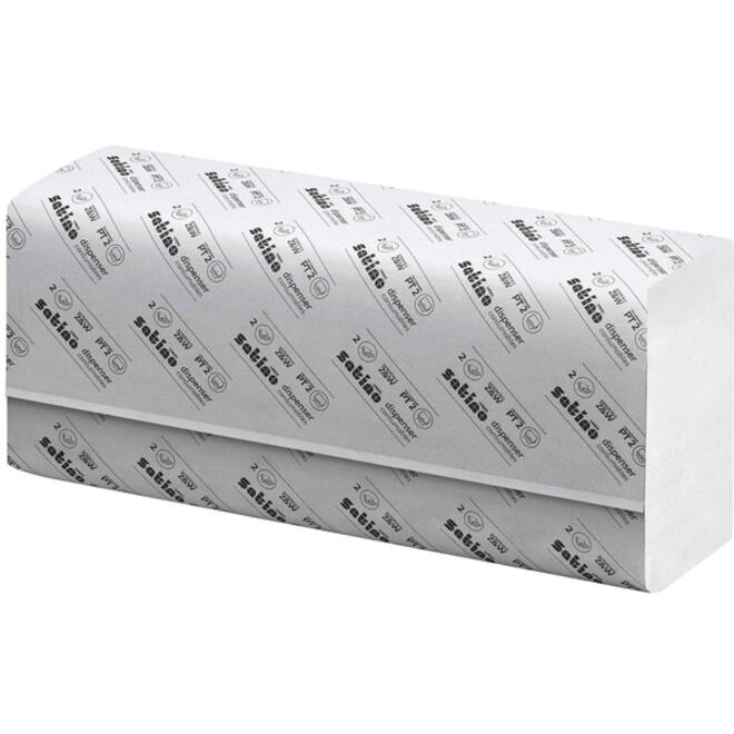 Handdoek Satino Comfort PT2 z-vouw 2-laags 20,6x24cm wit 277330