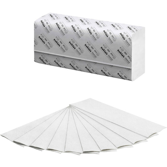 Handdoek Satino Comfort PT2 z-vouw 2-laags 20,6x24cm wit 277330