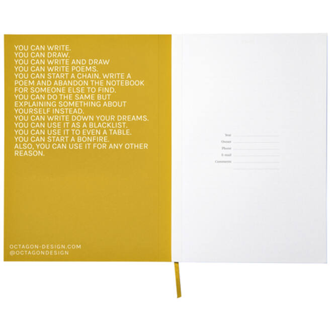 Notitieboek Octàgon FUN A5 135x200mm dots geel
