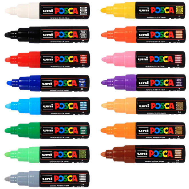 Verfstift Posca PC7M breed lichtgroen