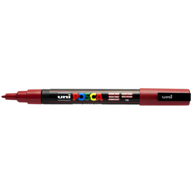 Verfstift Posca PC3M fijn donkerrood