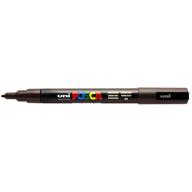 Verfstift Posca PC3M fijn donkerbruin