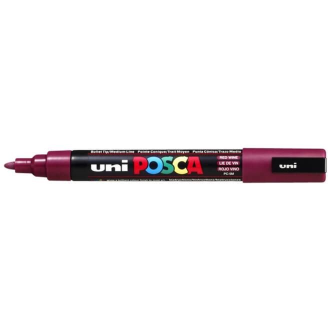 Verfstift Posca PC5M medium wijnrood