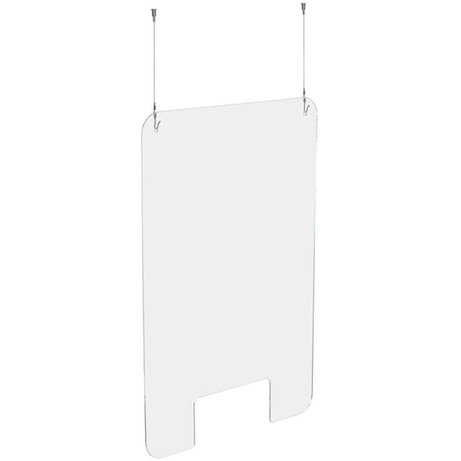 Hygiënescherm Exacompta hangend met opening 100x66cm transparant