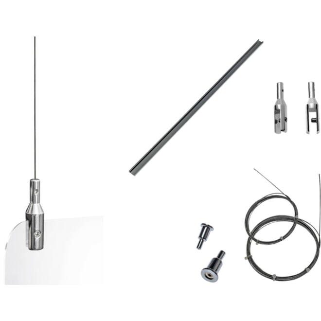 Hygiënescherm Exacompta hangend met opening 100x66cm transparant