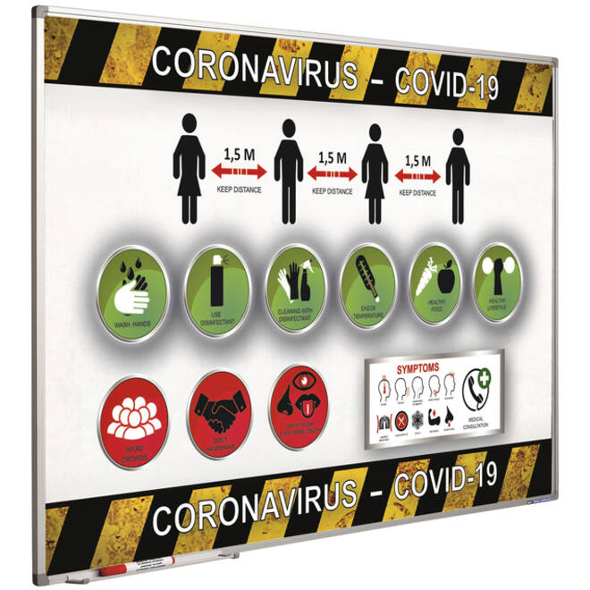 Preventiebord Corona maatregelen Nederlandstalig 60x90cm