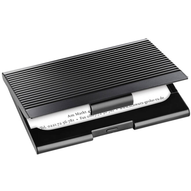 Visitekaarthouder Sigel VZ134 voor 20 kaarten 91x58mm aluminium mat zwart