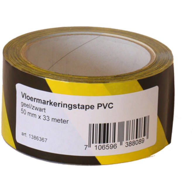 Vloermarkeringstape IEZZY 50mmx33m zwart/geel