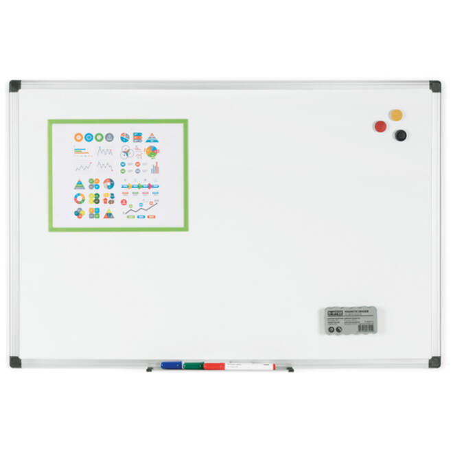 Whiteboard Quantore 90x120cm emaille magnetisch