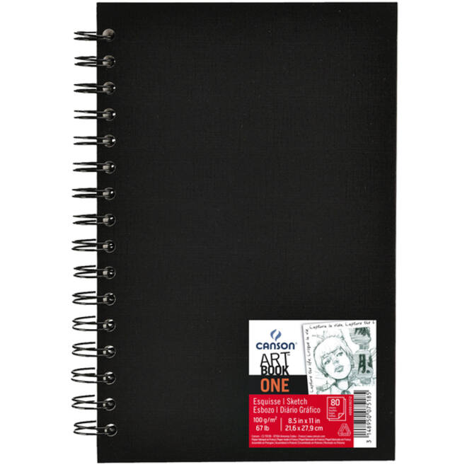 Tekenboek Canson One 21.6xx27.9cm 80v 100gr spiraal