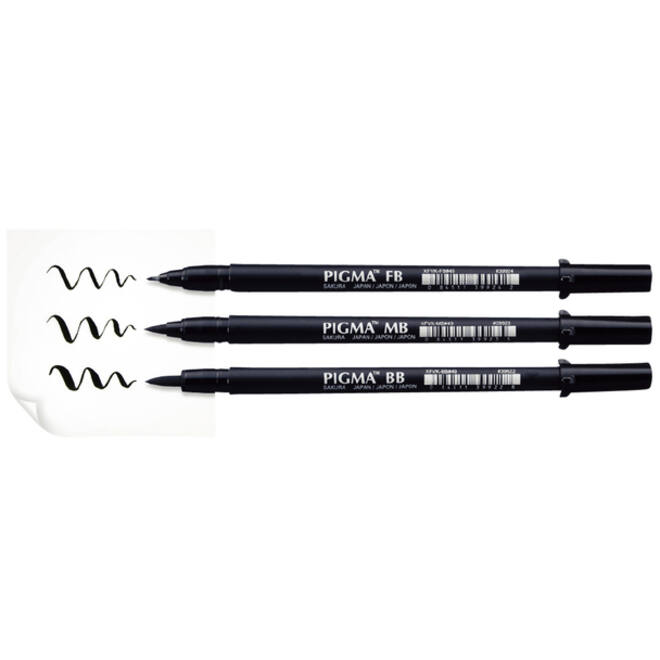 Brushpen Sakura Pigma medium zwart