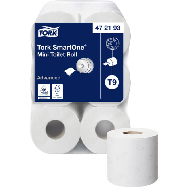 Toiletpapier Tork T9 Advanced SmartOne 2-laags 112m wit 472193