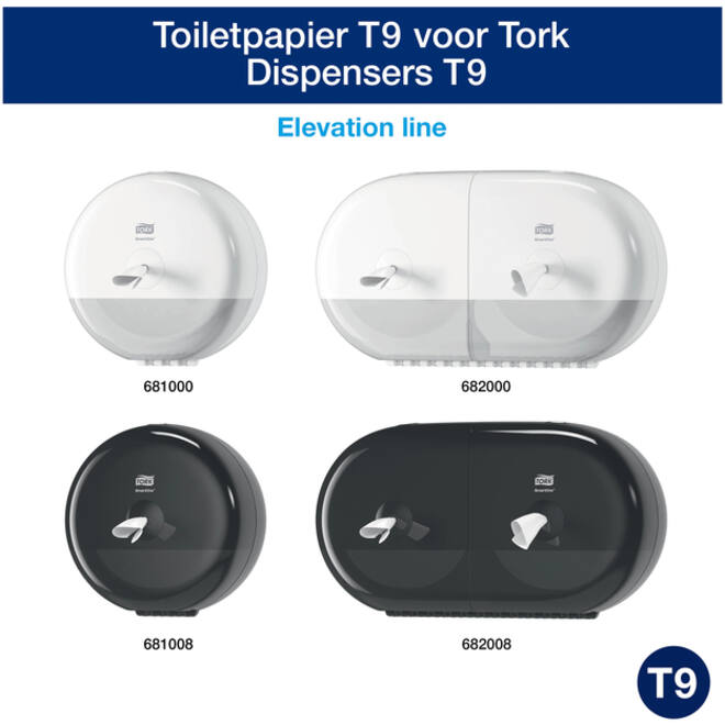 Toiletpapier Tork T9 Advanced SmartOne 2-laags 112m wit 472193