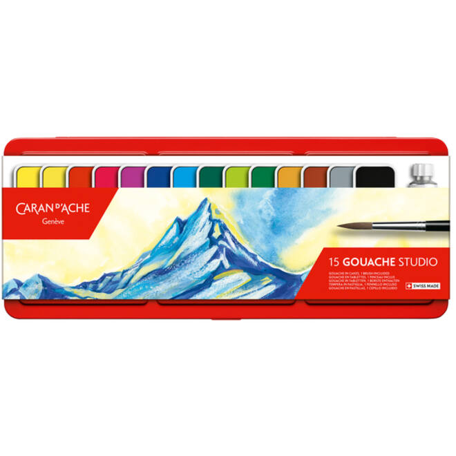 Plakkaatverf Caran d'Ache blik à 15 kleuren