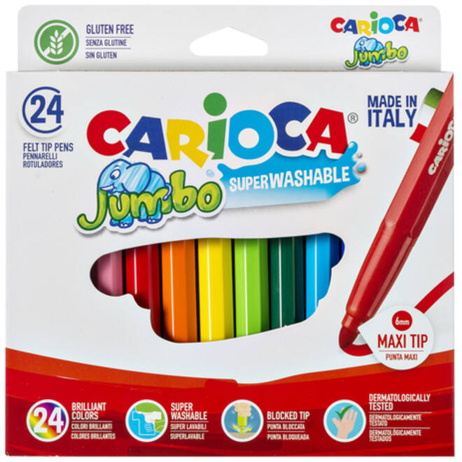 Viltstifte Carioca Jumbo maxi assorti set à 24 stuks