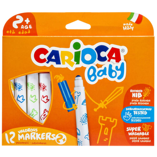 Viltstiften Carioca Baby set à 12 kleuren