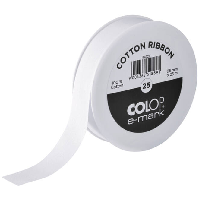 Lint Colop E-Mark 25mmx25m wit