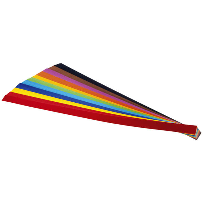 Vlechtstroken Folia 50x1cm 130gr 200 stroken assorti kleuren