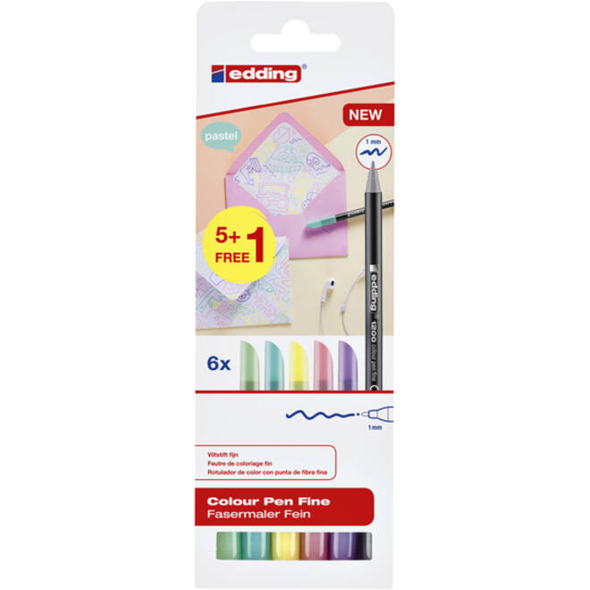 Fineliner edding 1200 fijn pastel assorti