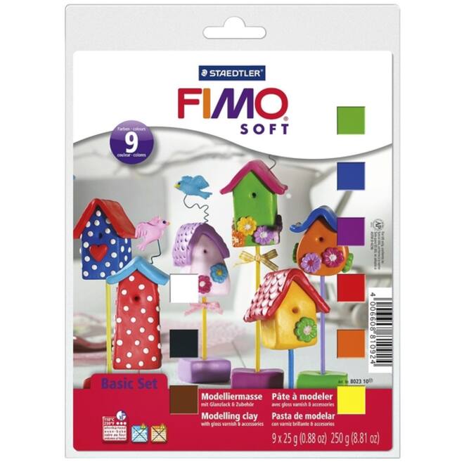 Klei Fimo soft basic halve blokken ass