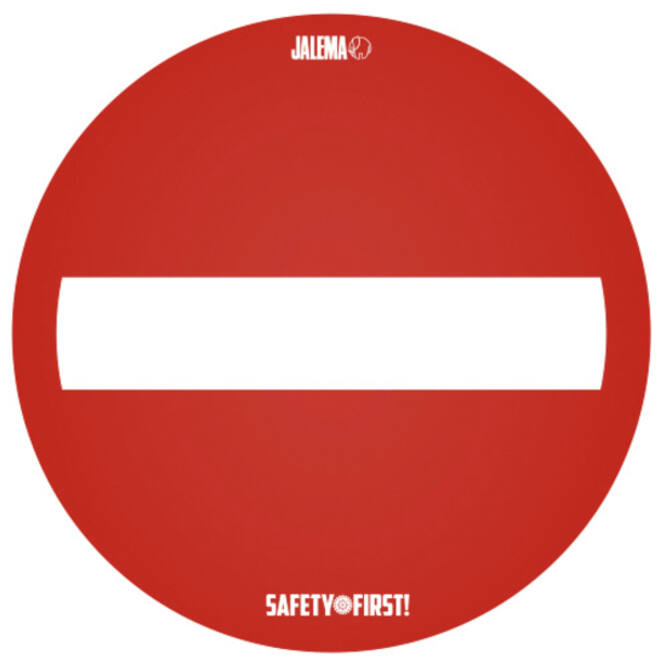 Vloersticker Djois geen doorgang voor ruwe vloeren Ø350mm Rood