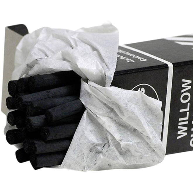 Houtskool Coates 5-6mm doos à 25 stuks